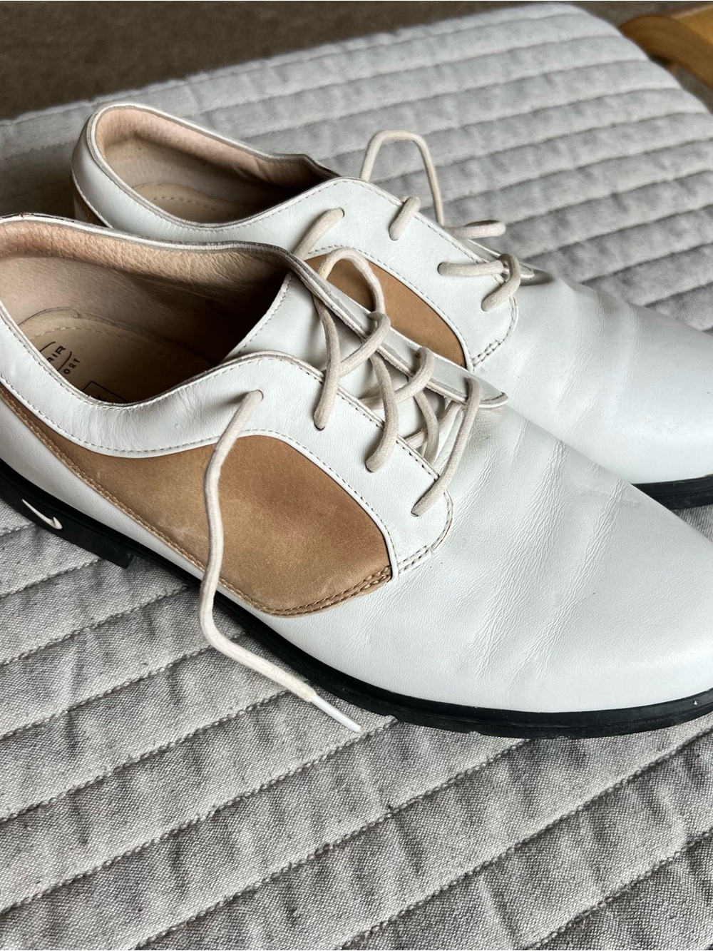 Nike Vintage White and Tan Golf Shoes